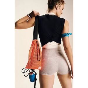 NEW Free People Movement Mini Mesh Sling Bag Orange Functional Athleisure
